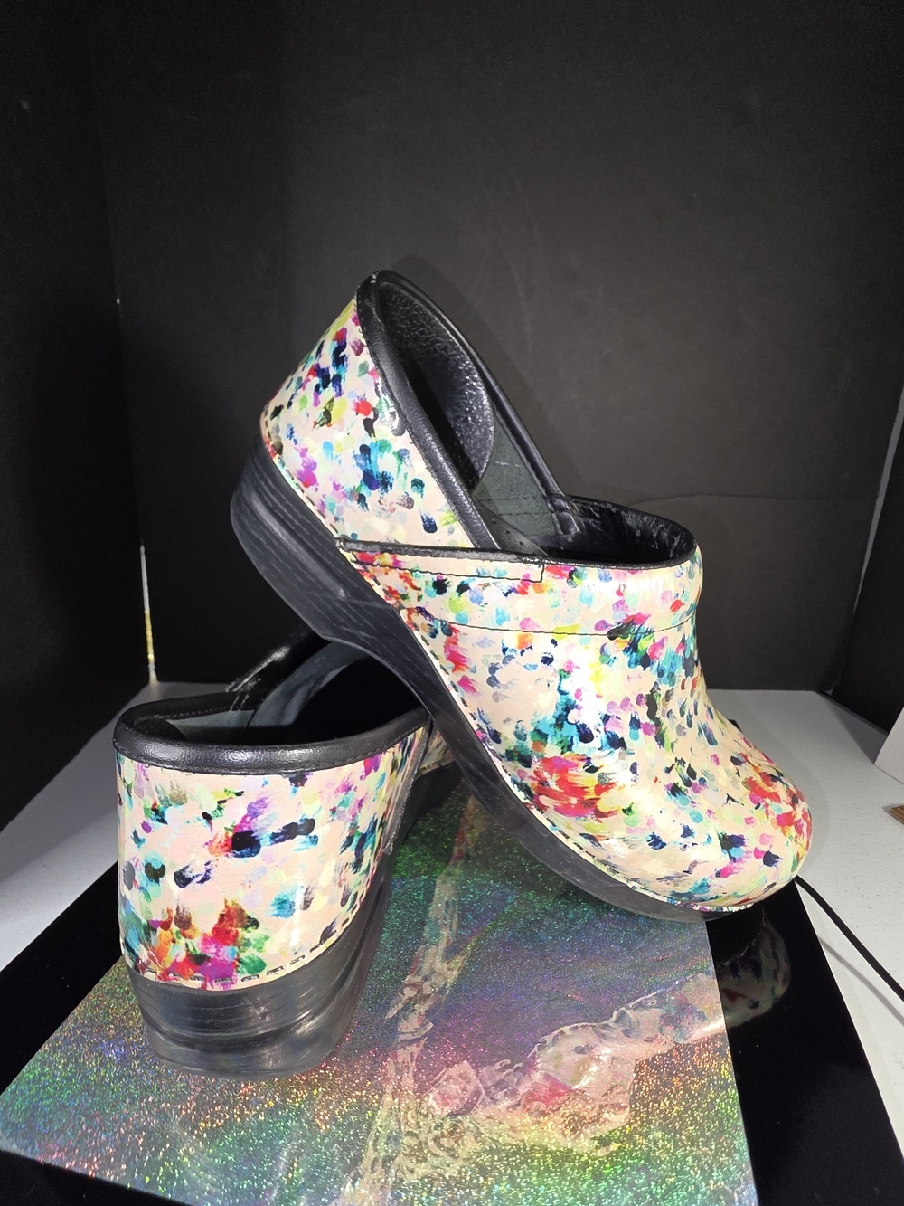Dansko Professional Art Pallette Al Fresco Multicolor Painted  Clogs Sz 40 (9.5)